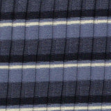 Dark Blue Horizontal-Stripe Rib Knit, Viscose-Poly — texture