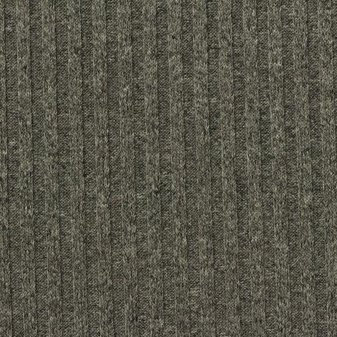 Heathered Grey Marl Rib Knit, Poly-Viscose, 255 gsm, 145 cm