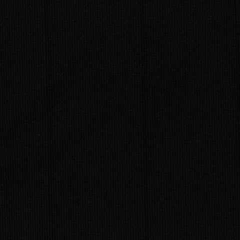 Polyester Stretch Rib Knit Fabric, 405 gsm, 155 cm — Black