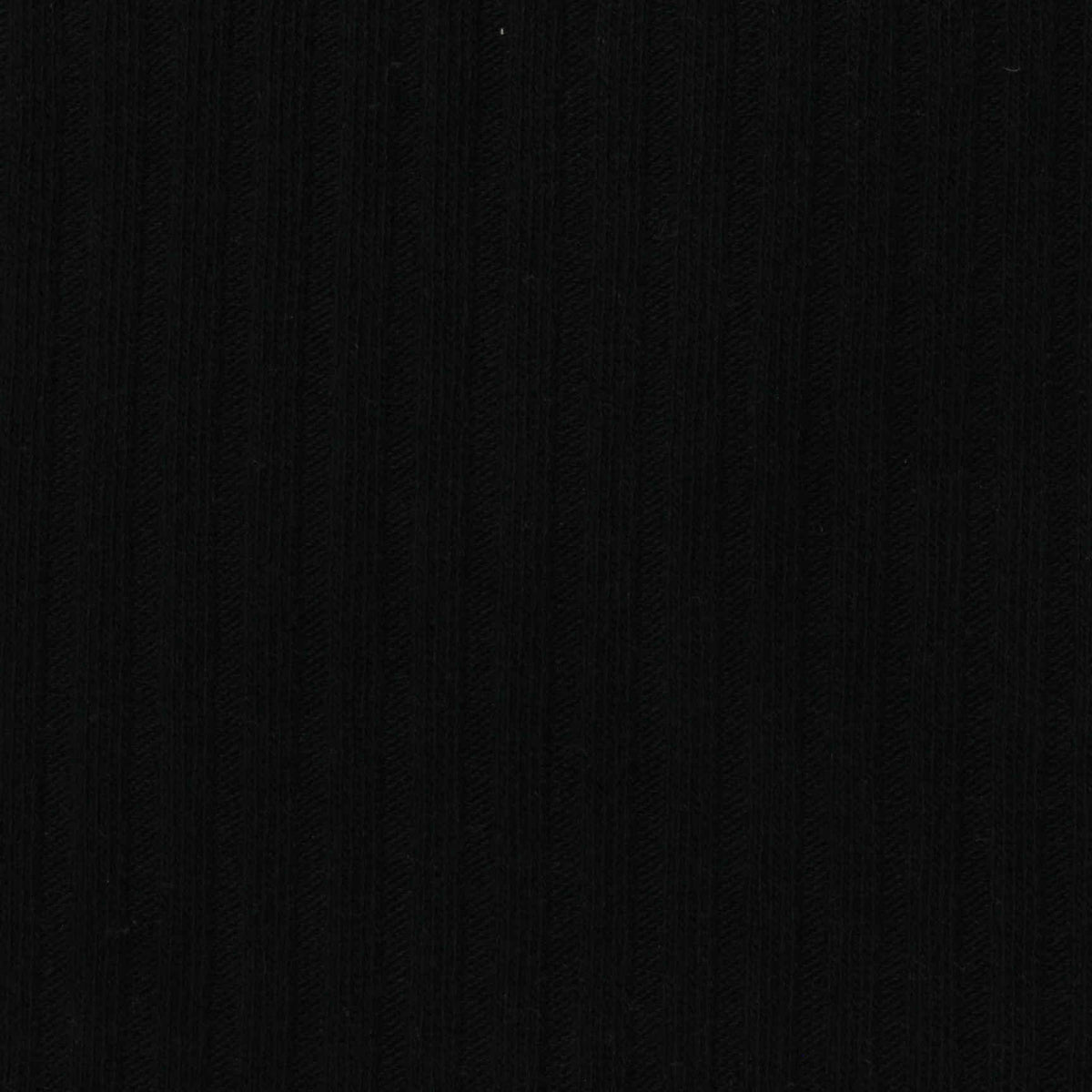 Cotton Stretch Rib Knit Fabric, 200 gsm, 155 cm — Black