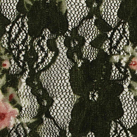 Pink Floral Lace, Nylon, 88 gsm