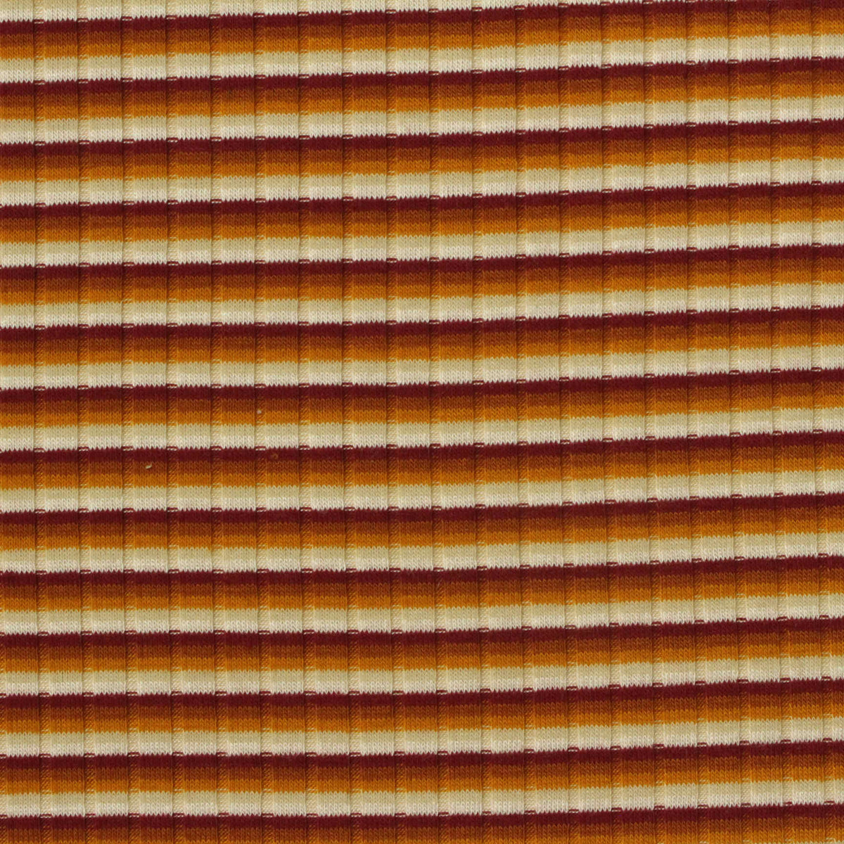 Maroon Horizontal-Stripe Rib Knit, Poly-Cotton