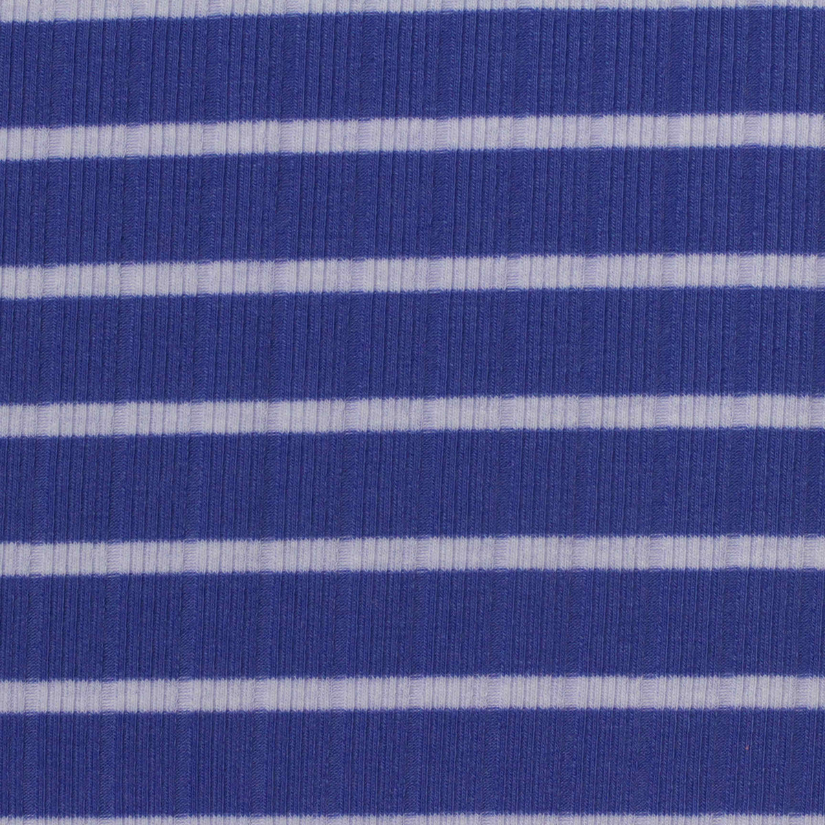 Blue Horizontal-Stripe Rib Knit, Polyester, 245 gsm