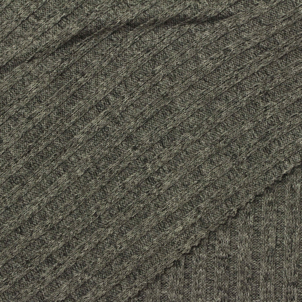 Heathered Grey Marl Rib Knit, Poly-Viscose, 240 gsm, 145 cm