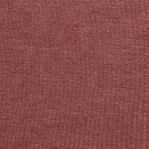 Heather Polyester Viscose Stretch French Terry Fabric, 210 gsm, 155 cm — Red