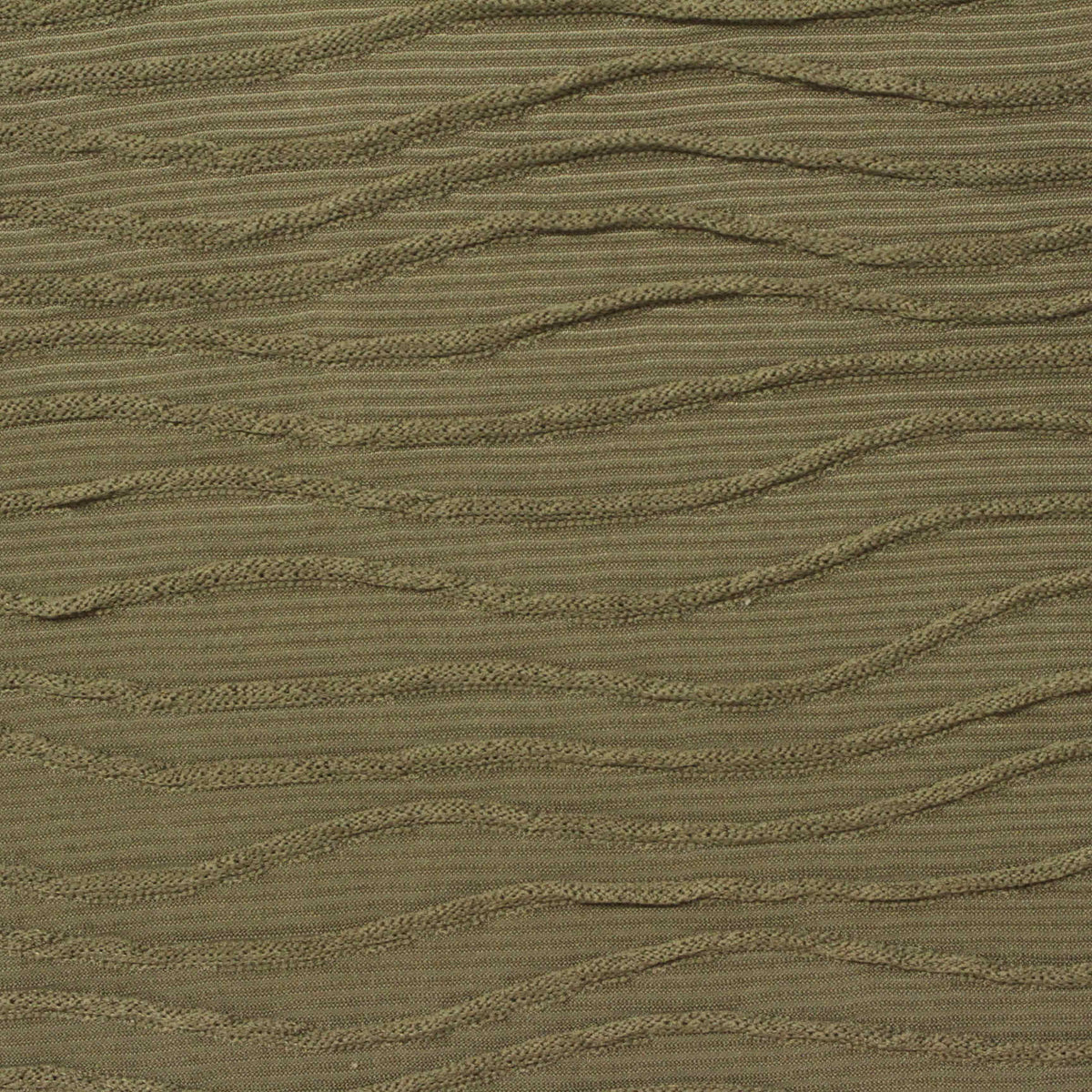 Olive Wavy-Line Crepe, Polyester