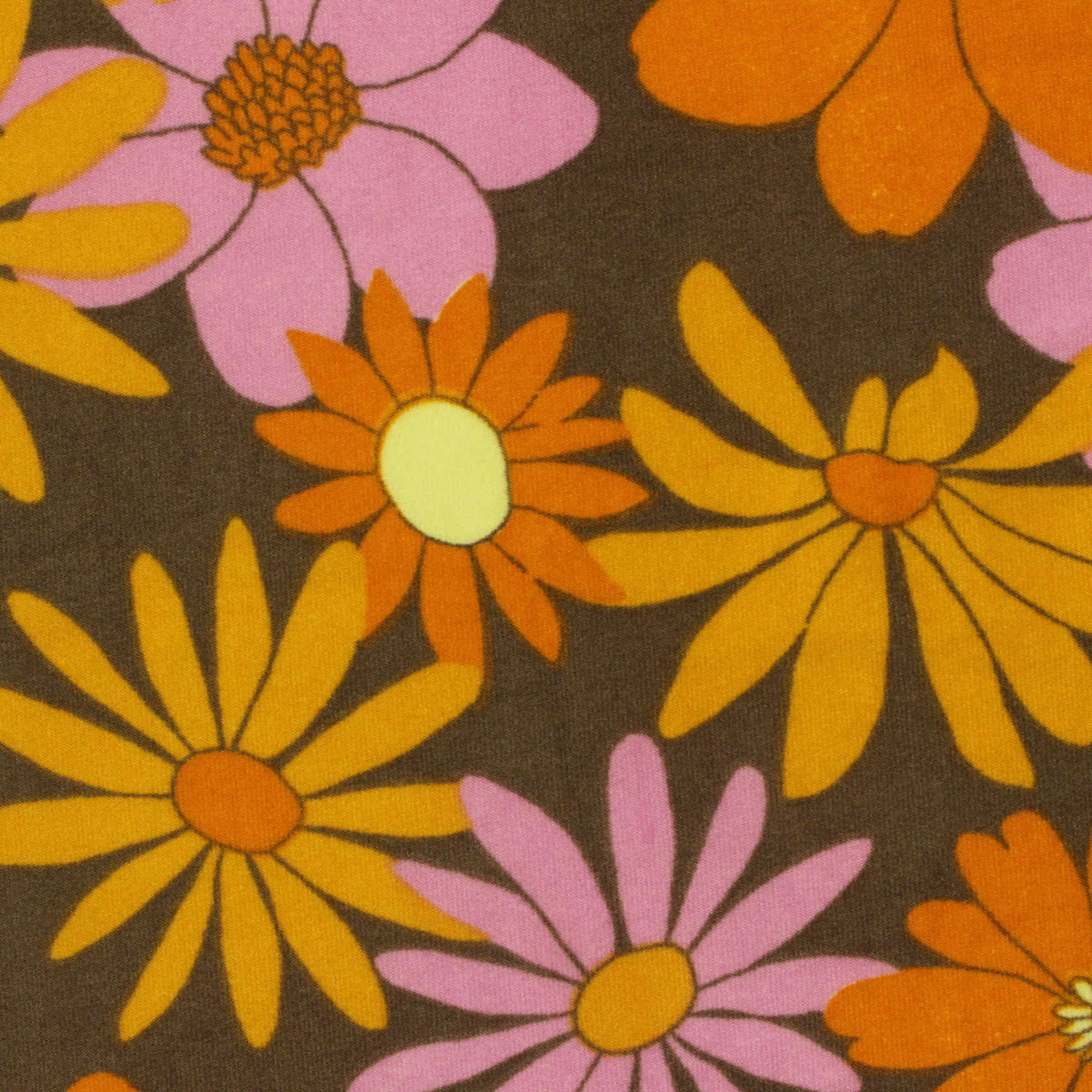 Pink Flowers Milk Silk Knit, Polyester, 220 gsm
