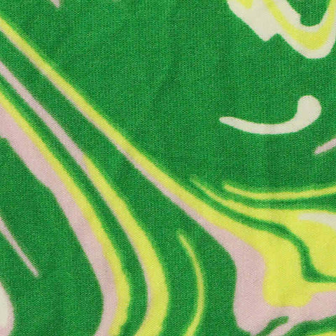 Green Abstract Milk Silk Knit, Polyester, 200 gsm