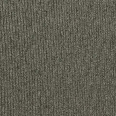 Heathered Grey-Green Marl Rib Knit, Polyester, 200 gsm