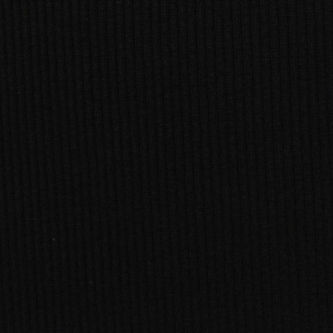 Rib Knit Fabric, 260 gsm, 120 cm — Black