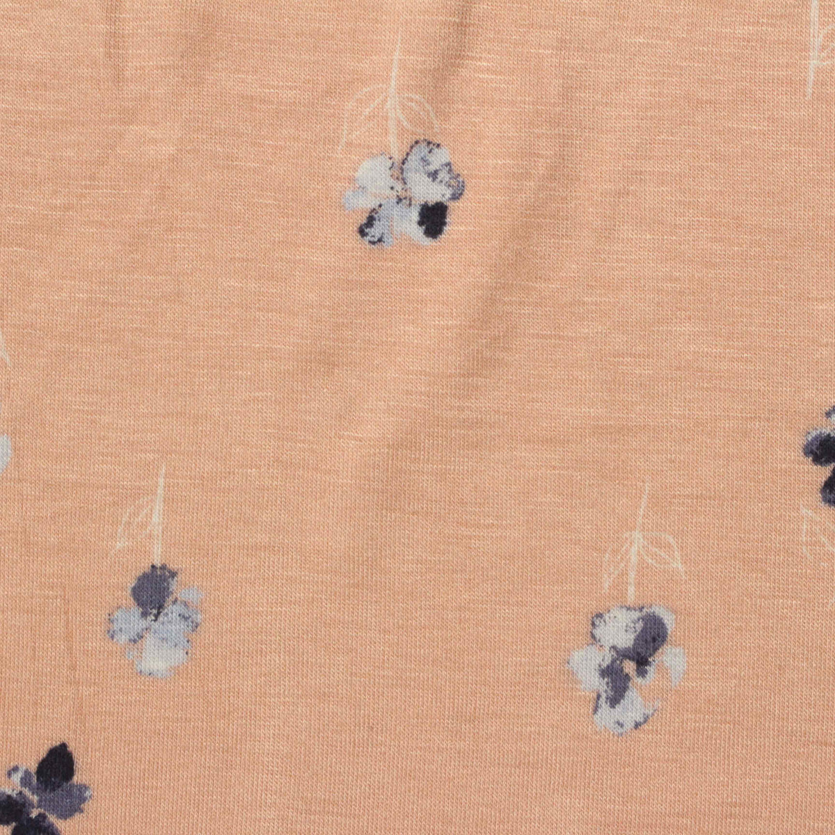 Blue Floral Jersey Knit, Viscose, 170 gsm
