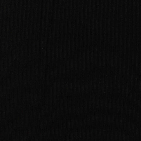 Viscose Stretch Rib Knit Fabric, 200 gsm, 155 cm — Black