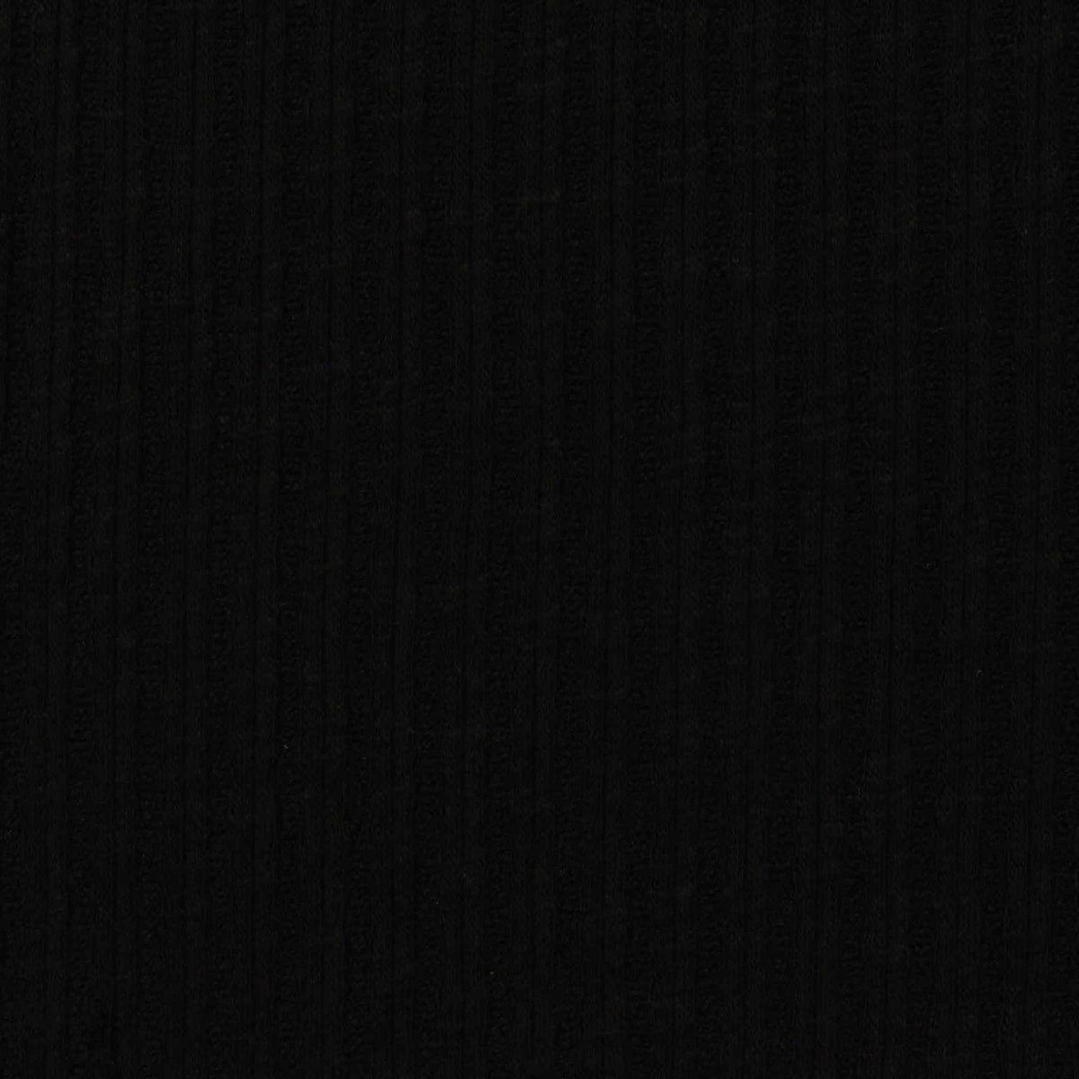 Polyester Viscose Stretch Rib Knit Fabric, 230 gsm, 135 cm — Black