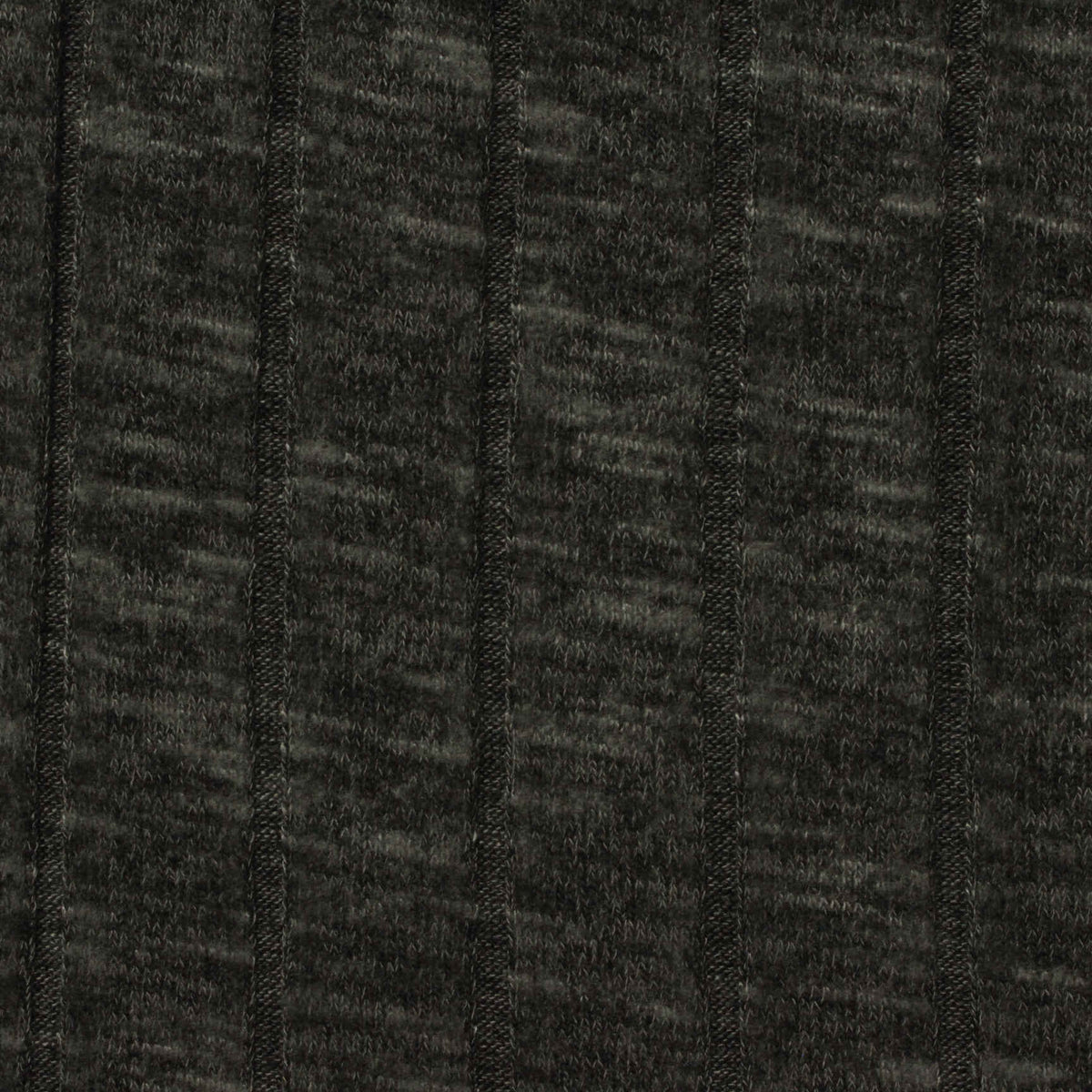 Dark Grey Marl Rib Knit, Viscose-Poly, 280 gsm, 170 cm