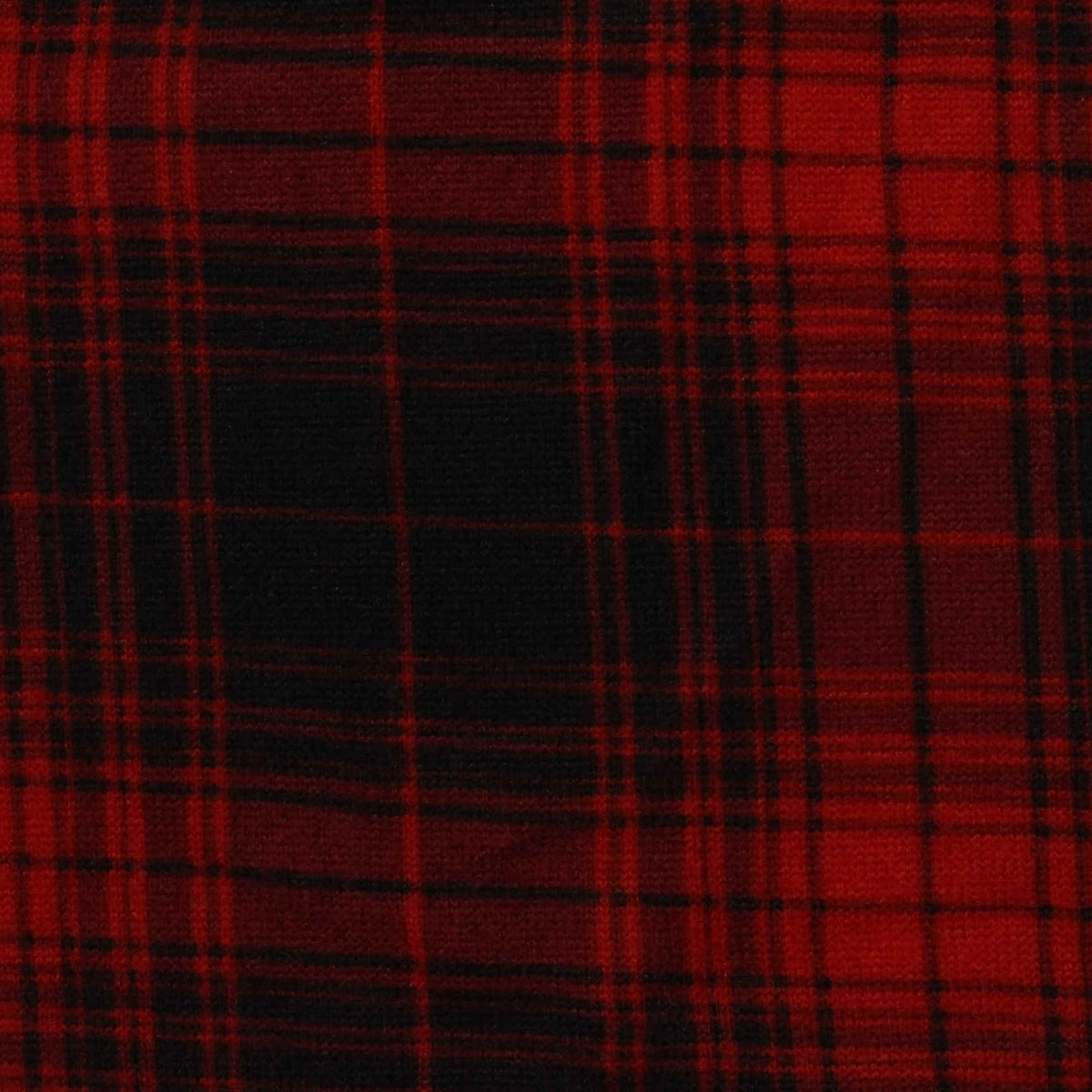 Red Plaid Chunky Knit, Polyester, 180 gsm