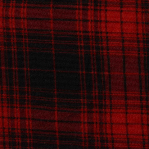 Red Plaid Chunky Knit, Polyester, 180 gsm