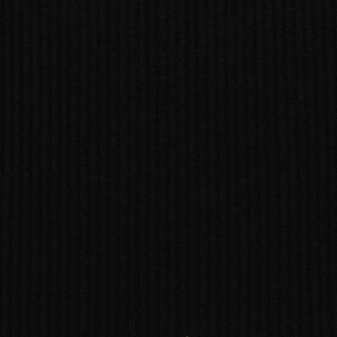 Rib Knit Fabric, 230 gsm, 120 cm — Black