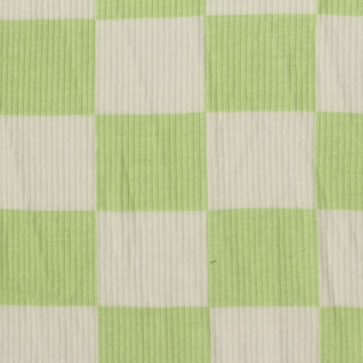 Bold Plaid Viscose Stretch Rib Knit Fabric, 220 gsm, 170 cm — Green