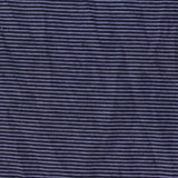 Dark Blue Horizontal-Stripe Jersey Knit, Viscose