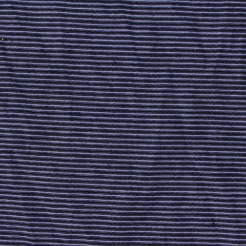 Dark Blue Horizontal-Stripe Jersey Knit, Viscose, 200 gsm