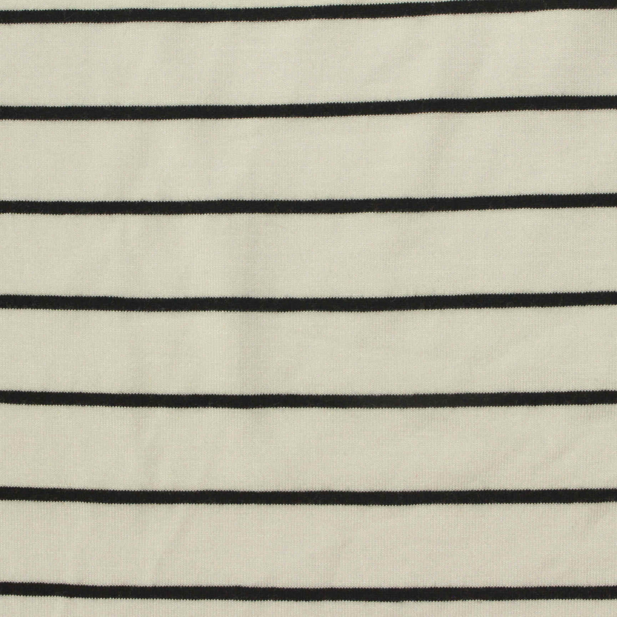 Off-White Horizontal-Stripe Jersey Knit, Viscose, 250 gsm