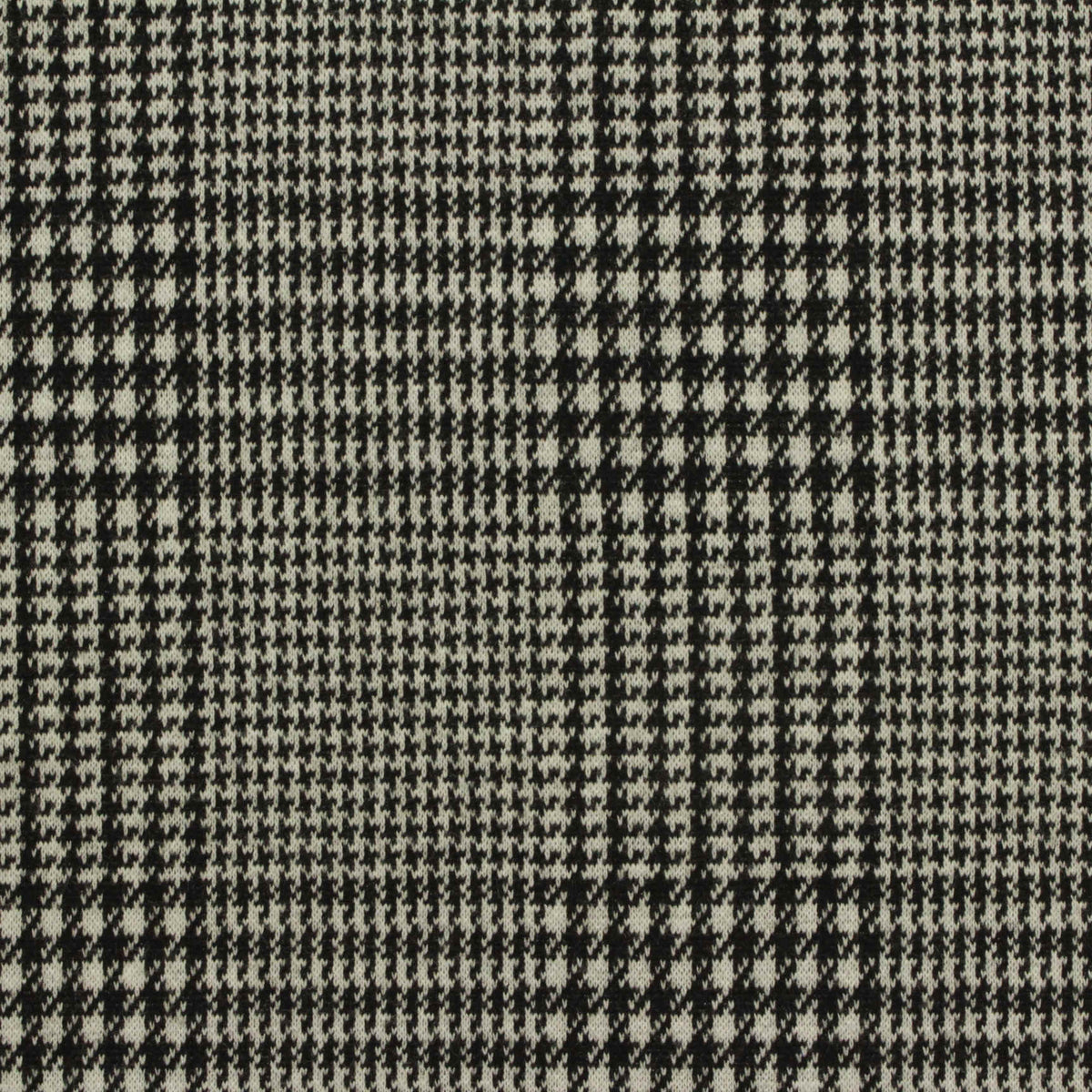 Black Houndstooth Jacquard, Poly-Viscose, 285 gsm