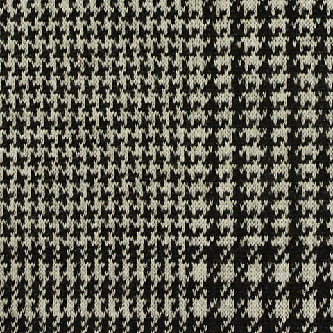 Black Houndstooth Jacquard, Poly-Viscose, 285 gsm
