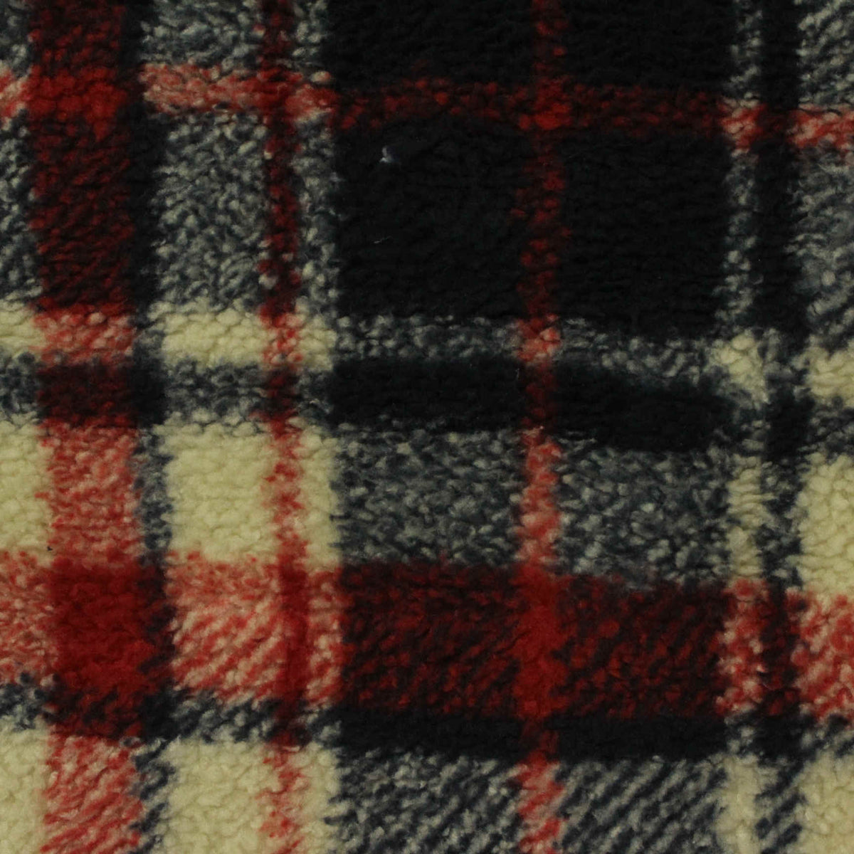 Black Plaid Knit, Polyester, 185 gsm