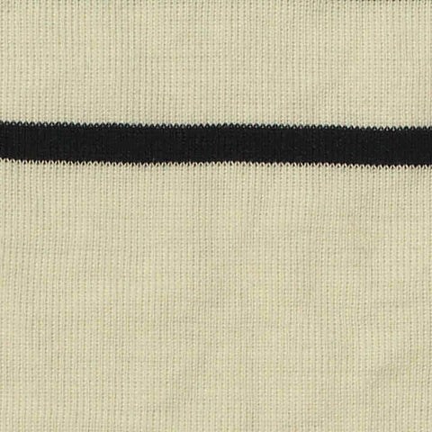Black Horizontal-Stripe Knit, Cotton, 180 gsm