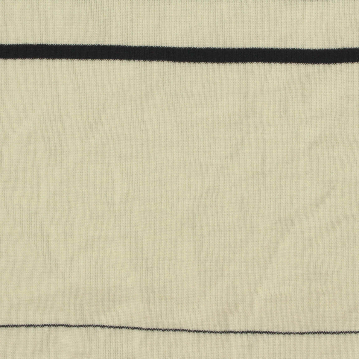 Black Horizontal-Stripe Knit, Cotton, 180 gsm