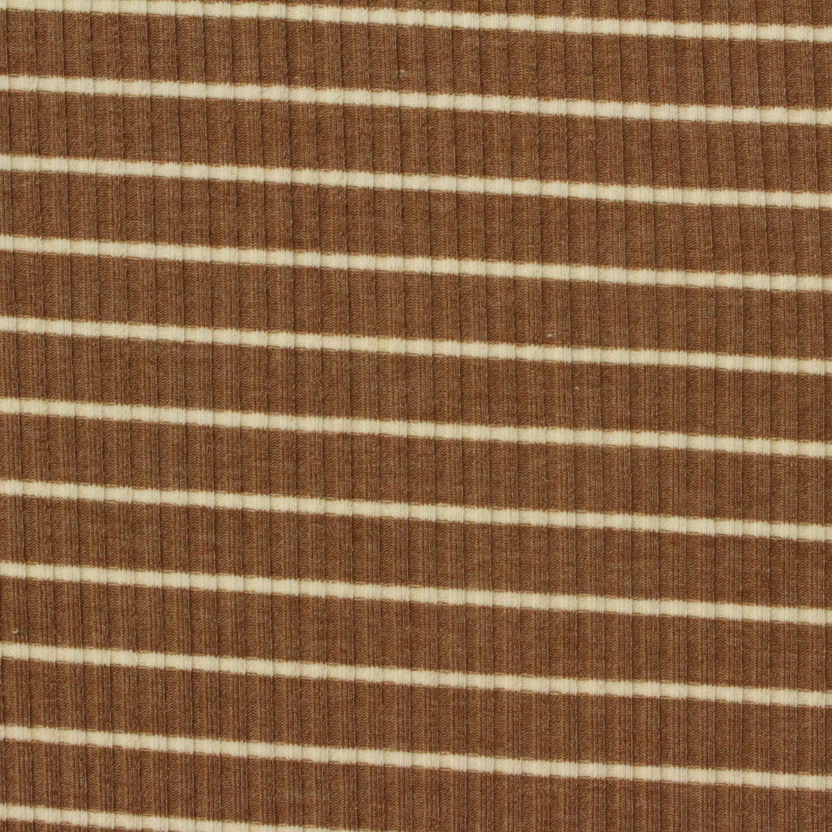 Brown Horizontal-Stripe Rib Knit, Poly-Viscose, 240 gsm, 130 cm