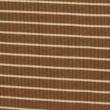 Brown Horizontal-Stripe Rib Knit, Poly-Viscose