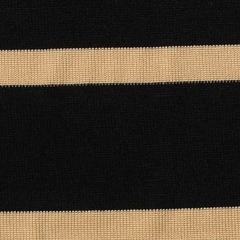 Black Horizontal-Stripe Rib Knit, Viscose-Poly, 198 gsm