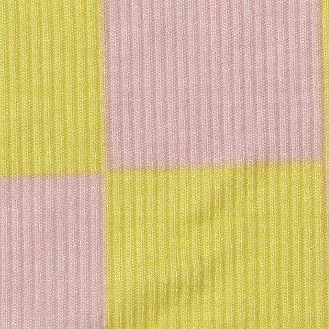 Bold Plaid Viscose Stretch Rib Knit Fabric, 210 gsm, 175 cm — Pink