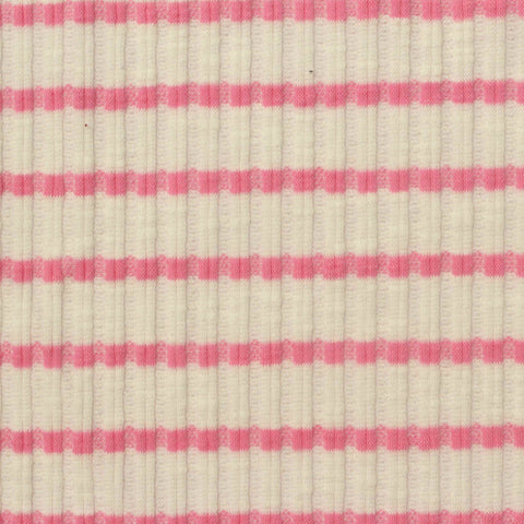 Pink Horizontal-Stripe Jacquard, Cotton-Poly, 300 gsm