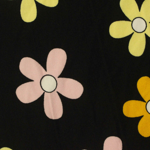 Pink Flowers Milk Silk Knit, Polyester, 165 gsm
