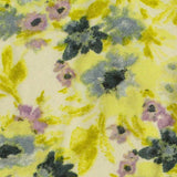 Yellow-Green Floral Milk Silk Knit, Polyester — texture