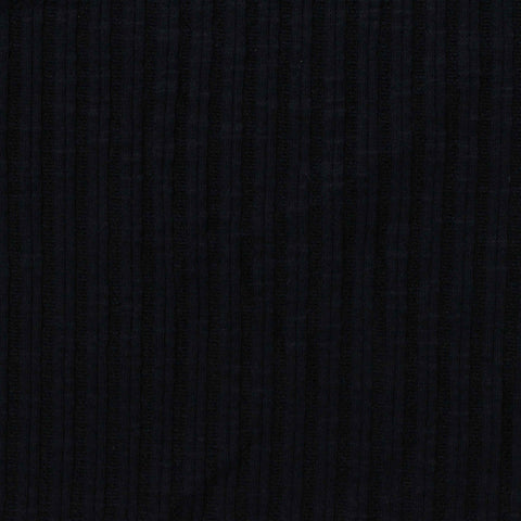 Jacquard Cotton Polyester Knit Fabric, 260 gsm, 130 cm — Black