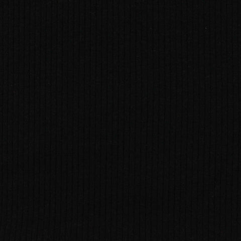 Rib Knit Fabric, 240 gsm, 120 cm — Black