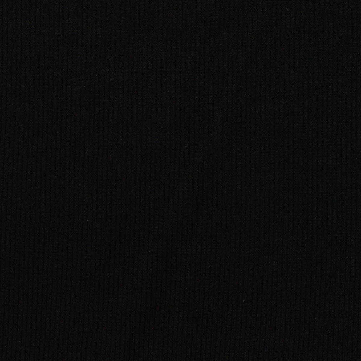 Polyester Cotton Stretch Rib Knit Fabric, 260 gsm, 120 cm — Black