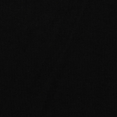 Polyester Cotton Stretch Rib Knit Fabric, 260 gsm, 120 cm — Black