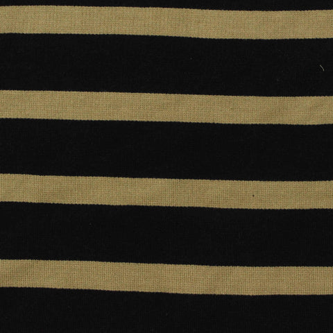 Black Horizontal-Stripe Ponte Knit, Viscose