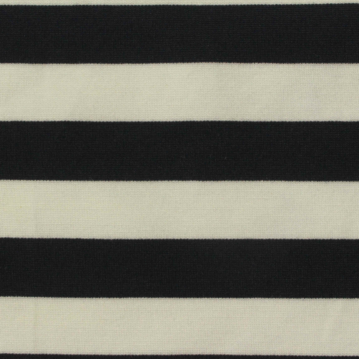 Black Horizontal-Stripe Ponte Knit, Viscose-Poly, 260 gsm