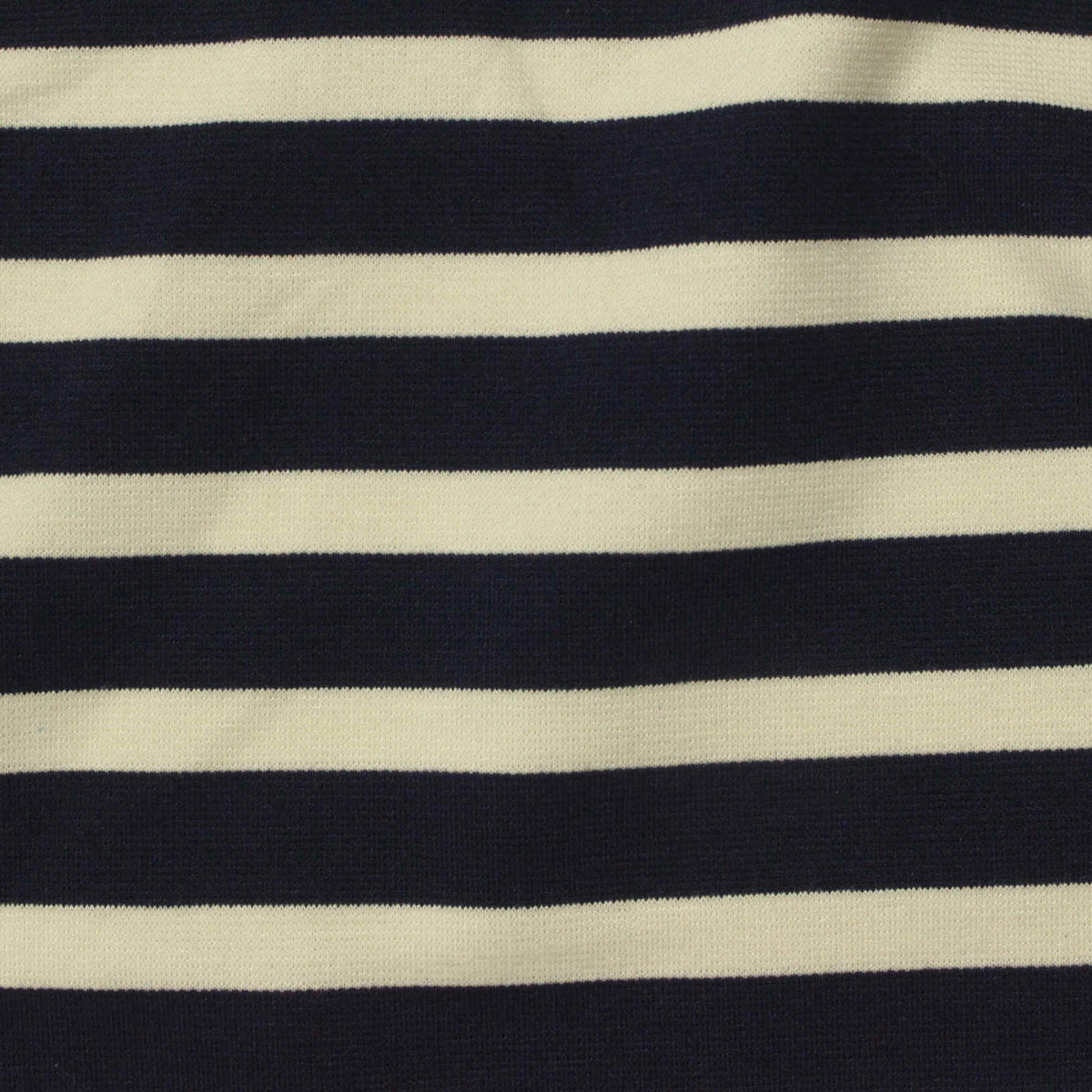 Navy Horizontal-Stripe Ponte Knit, Viscose-Poly, 280 gsm