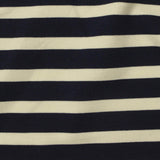 Navy Horizontal-Stripe Ponte Knit, Viscose-Poly