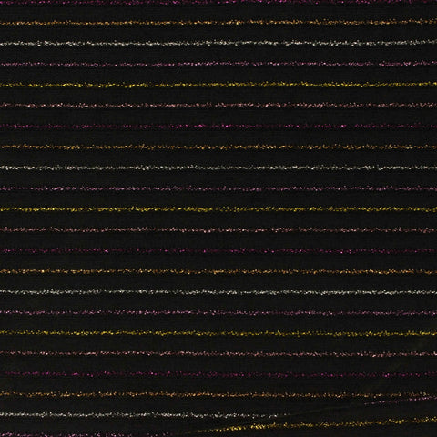 Silver Horizontal-Stripe Knit, Nylon, 155 gsm