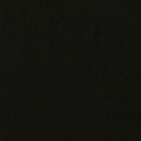 Cotton Polyester Stretch Rib Knit Fabric, 270 gsm, 122 cm — Black