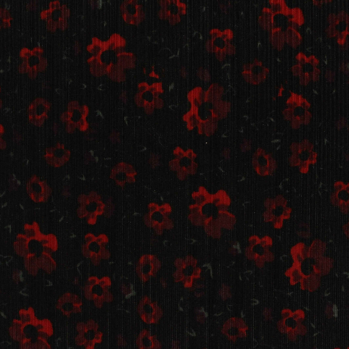 Red Floral Knit, Polyester, 190 gsm