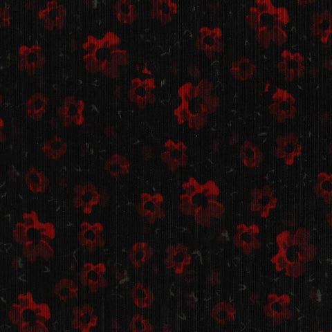 Red Floral Knit, Polyester, 190 gsm