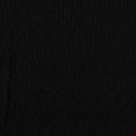 Brushed Polyester Stretch Knit Fabric, 165 gsm, 135 cm — Black